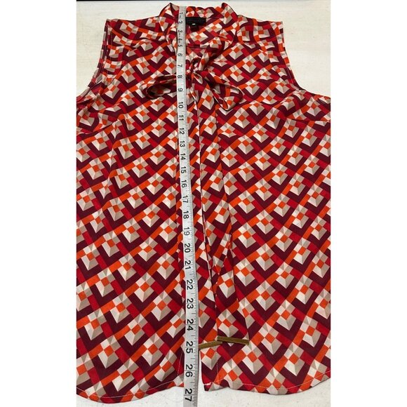 Worthington Brand Geometric Blouse Cap Sleeve 100% Polyester Women's Size S - Picture 7 of 11